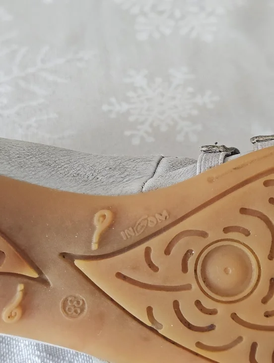 MJUS leather Ballerina Flats  Slip Ons Weathered Grey Elastic On Straps Sz 38 - Picture 11 of 16